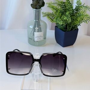 Bob Mackie Black Oversized Gradient Square Sunglasses